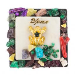 Магнит с лягушкой &amp;quot;Урал&amp;quot; мрамор змеевик