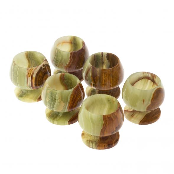 Набор больших рюмок 6 шт из оникса 6х6х6 см в коробке (2,5х2,5) 128822