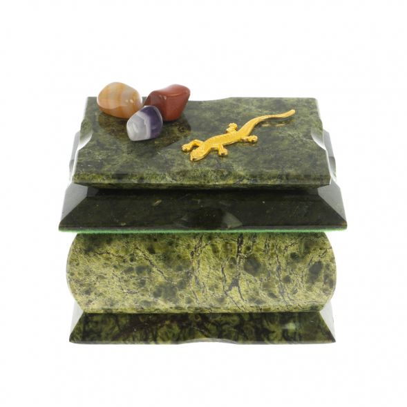 Шкатулка &amp;quot;Оригинал&amp;quot; малая из змеевика без зеркала 9,5х7х7 см 129117