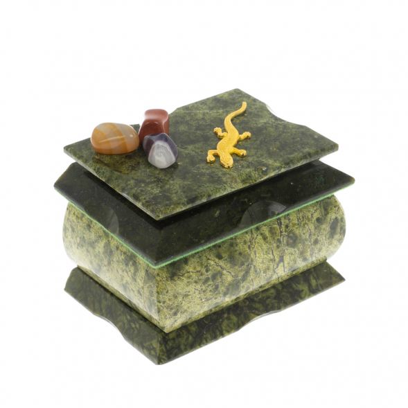 Шкатулка &amp;quot;Оригинал&amp;quot; малая из змеевика без зеркала 9,5х7х7 см 129117