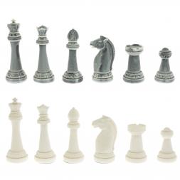 Шахматы "Стаунтон" доска 40х40 см мрамор / змеевик