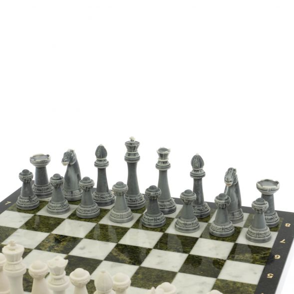 Шахматы &amp;quot;Стаунтон&amp;quot; доска 40х40 см мрамор / змеевик 129351