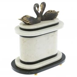 Часы &amp;quot;Пара лебедей&amp;quot; мрамор бронза