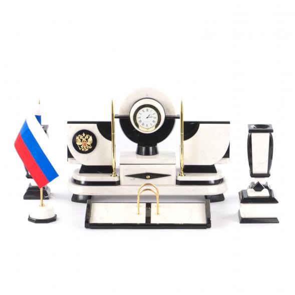 Настольный набор из мрамора &amp;quot;Престиж&amp;quot; с символикой России 121394