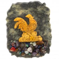 Магнит "Петух" в ассортименте камень змеевик