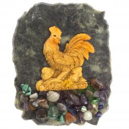 Магнит "Петух" в ассортименте камень змеевик