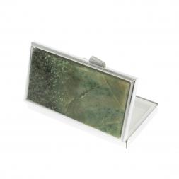 Таблетница на 3 отделения камень жадеит цвет серебро