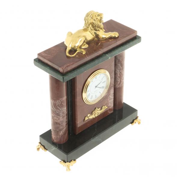 Настольные часы &amp;quot;Лев&amp;quot; камень лемезит 122525