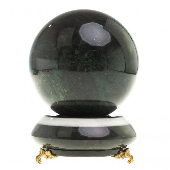 Сувенир &amp;quot;Шар антистресс&amp;quot; из темно-зеленого змеевика 10,5 см 124062