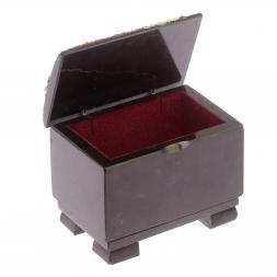 Шкатулка "Сундучок" черный змеевик весна 11,5х8х9 см