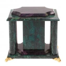 Часы из шабровского змеевика 17х12х17 см