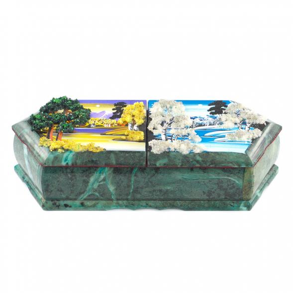 Шкатулка &amp;quot;Осенний и зимний пейзажи&amp;quot; 29,5х12х8 см 119718