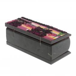 Шкатулка &amp;quot;Закат&amp;quot; из черного змеевика 14х7х5 см