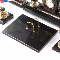 Письменный набор в подарок руководителю "Двуглавый орел" камень яшма бронза