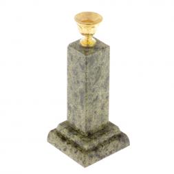 Подсвечник церковный столбик 5х12 см камень змеевик