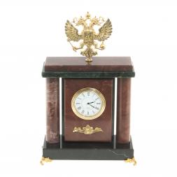 Настольные часы &amp;quot;Герб России&amp;quot; камень лемезит
