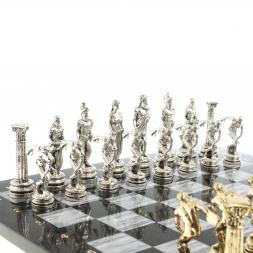 Шахматы "Олимпийские игры" доска 44х44 см серый мрамор фигуры металлические