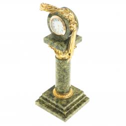 Настольные часы &amp;quot;Капитель&amp;quot; камень змеевик