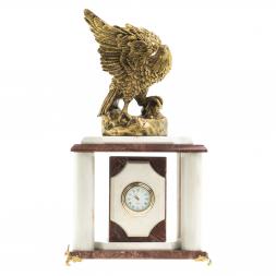 Настольные часы &amp;quot;Орел на скале&amp;quot; лемезит, мрамор
