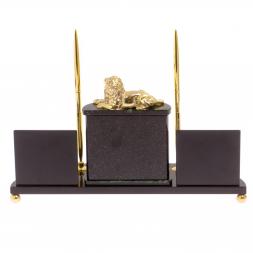 Настольный прибор &amp;quot;Лев&amp;quot; камень нефрит