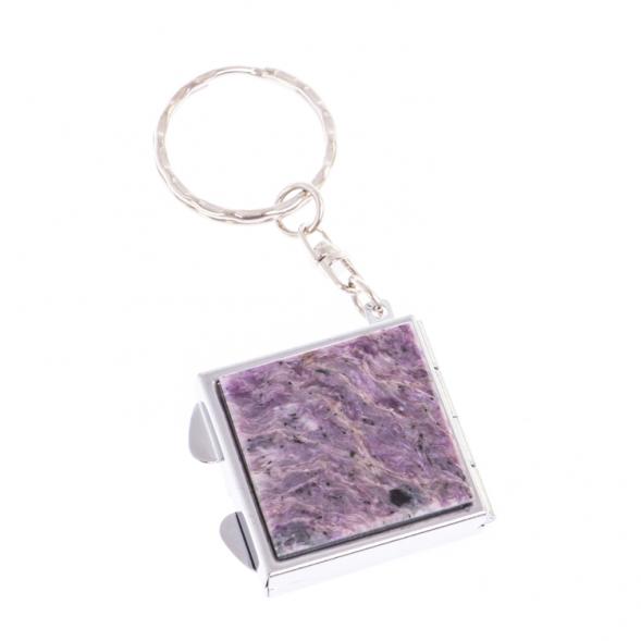 Складное зеркало брелок чароит квадратное 126653