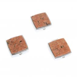 Таблетница на 2 отсека камень пегматит цвет серебро