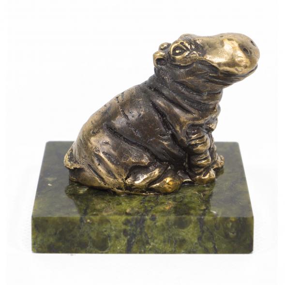 Статуэтка &amp;quot;Бегемот сидит&amp;quot; из бронзы и змеевика 117936