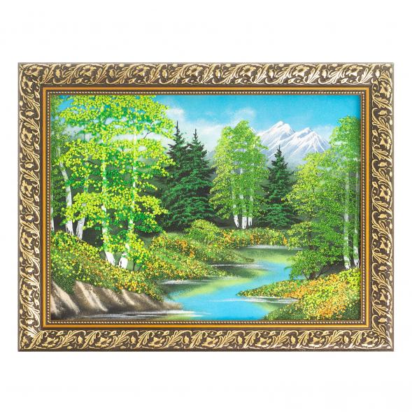 Картина &amp;quot;Летний пейзаж&amp;quot; багет 36х46 см, каменная крошка 112484
