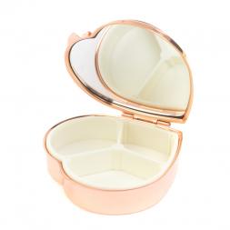 Таблетница "Сердце" на 3 отделения камень пегматит цвет красное золото