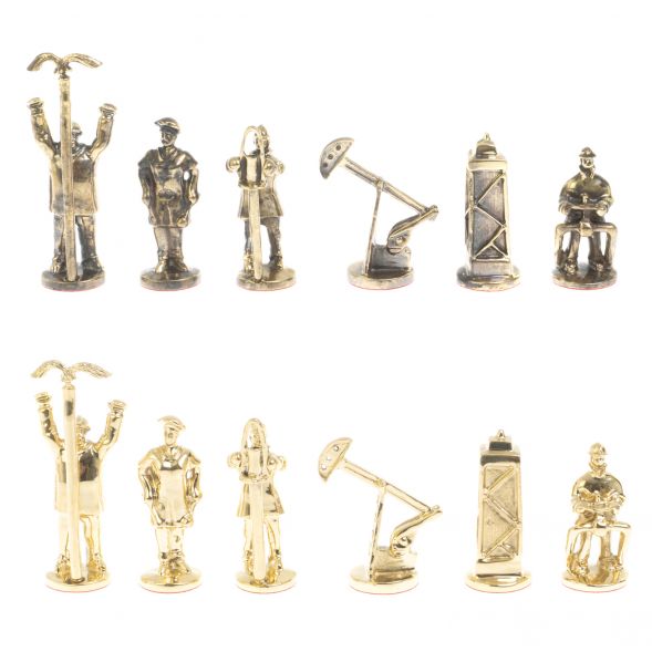 Шахматы подарочные &amp;quot;Нефтяники&amp;quot; 44х44 см шабровский змеевик мрамор 127432