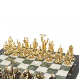 Шахматы подарочные &amp;quot;Нефтяники&amp;quot; 44х44 см шабровский змеевик мрамор