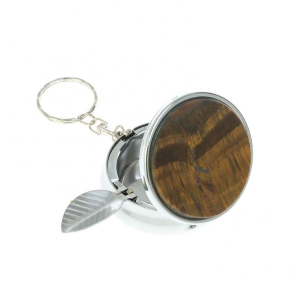 Пепельница карманная камень тигровый глаз 5х5,5х2 см 128530