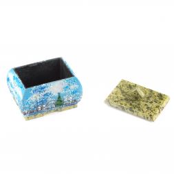 Шкатулка с рисунком &amp;quot;Зима&amp;quot; змеевик 10х7,5х9 см