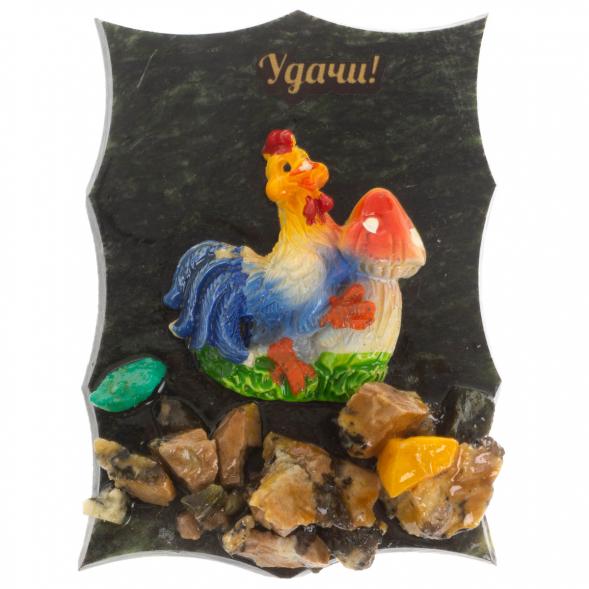 Магнит &amp;quot;Удачи&amp;quot; в ассортименте камень змеевик 129817