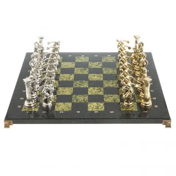 Шахматы &amp;quot;Олимпийские игры&amp;quot; доска 44х44 см змеевик фигуры металлические 122604