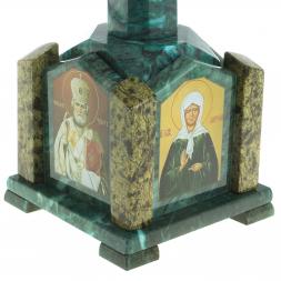 Шкатулка &amp;quot;Часовня&amp;quot; камень змеевик 14х14х24 см