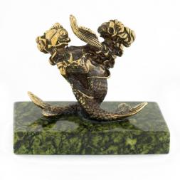 Сувенир статуэтка знак зодиака &amp;quot;Рыбы&amp;quot; из бронзы и камня