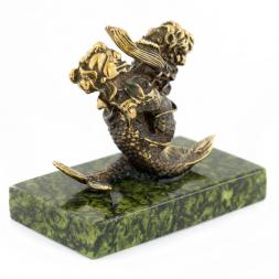 Сувенир статуэтка знак зодиака &amp;quot;Рыбы&amp;quot; из бронзы и камня