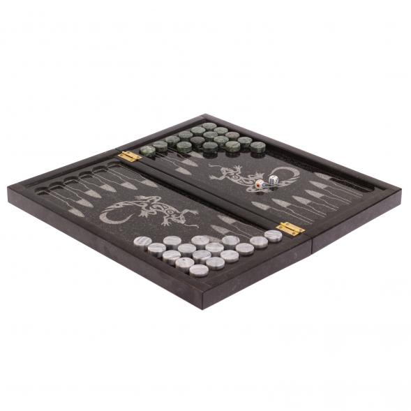 Шахматный набор 3 в 1 &amp;quot;Ящерица&amp;quot; мрамор, гранит с гравировкой 126803