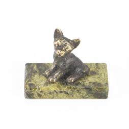 Статуэтка из бронзы и змеевика &amp;quot;Собачка малая №10&amp;quot;