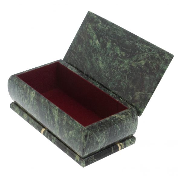 Шкатулка &amp;quot;Домик в зимнем лесу&amp;quot; из шабровского змеевика 18х9х6,5 см 127827