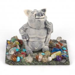 Сувенир "Кабан сидит" из мрамолита