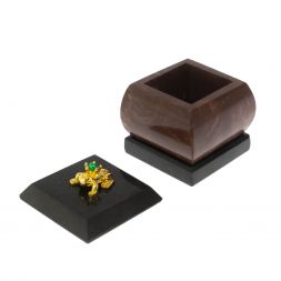 Шкатулка &amp;quot;Лягушка&amp;quot; из камня лемезит 4,5х4,5х6 см