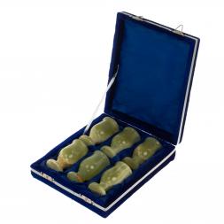 Набор рюмок из оникса 6 шт в футляре 4х6,5 см 20 мл (1,5х3) 6 шт