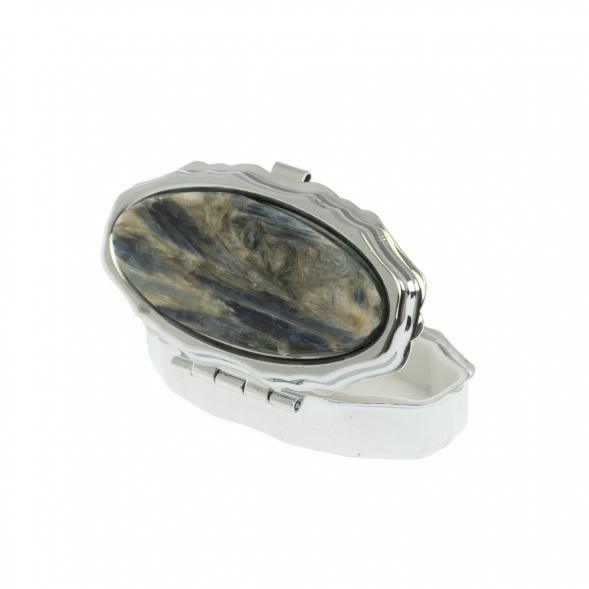 Таблетница эллипс на 2 отделения камень кианит 129624