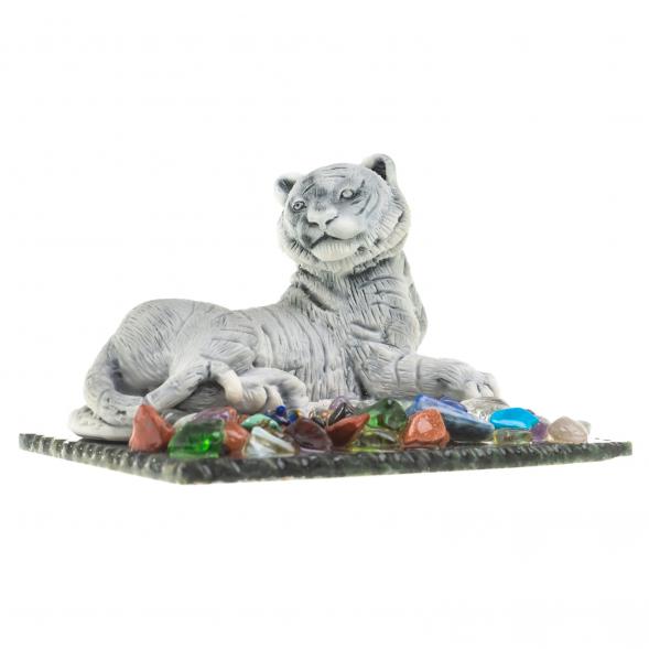 Сувенир &amp;quot;Тигр лежит&amp;quot; из змеевика и мрамолита 123796