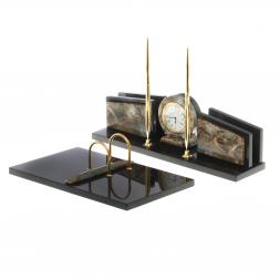 Письменный прибор &amp;quot;Фаворит&amp;quot; с календарницей офиокальцит