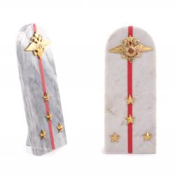 Сувенир &amp;quot;Погон Капитан МВД&amp;quot; камень мрамор