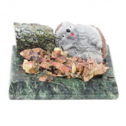 Сувенир &amp;quot;Ежик лежит&amp;quot; из змеевика