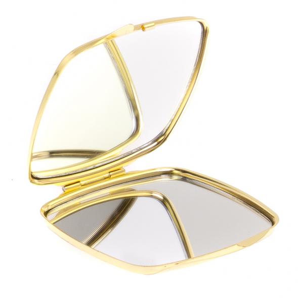 Зеркало складное карманное из малахита цвет золото 125524